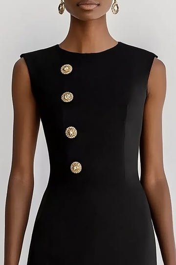 Bodycon Black Knee-Length Work Dress